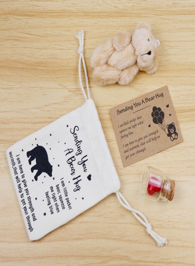 wavvter A Little Pocket Bear Hug,Sending You a Bear Hug with Pocket Hug Token Card Bear Plush Doll Heart Bottle Distance Gifts for Women Men (Pocket Bear), Small, HYHDC00 - Image 4